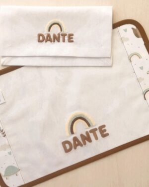 SET mantelito y servilleta bordados para el JARDÍN